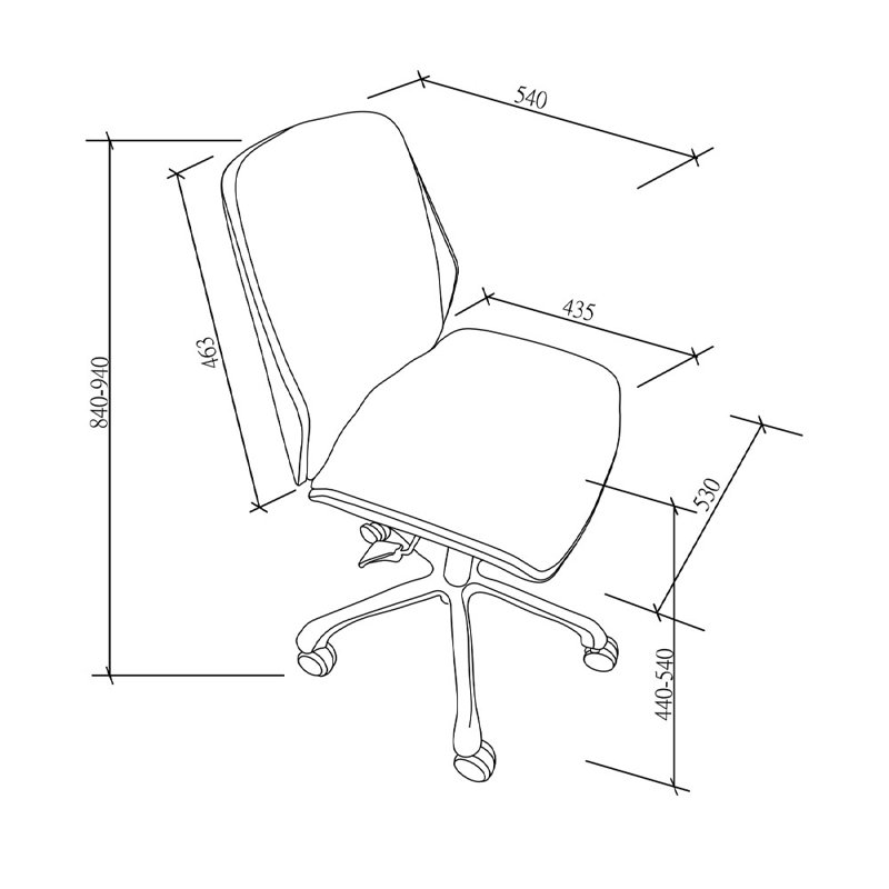 Camare Desk Chair, Grey