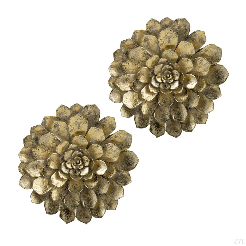 D10.2X2.4" Succulent Wall Plaque,2 Piece