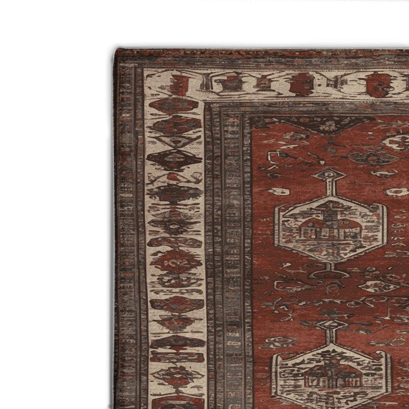 Tapis turc intérieur et extérieur brun, Rectangulaire 2 pi x 3 pi