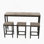 Counter Height Extra Long Dining Table Set With 3 Stools Pub Kitchen Set Side Table With Footrest