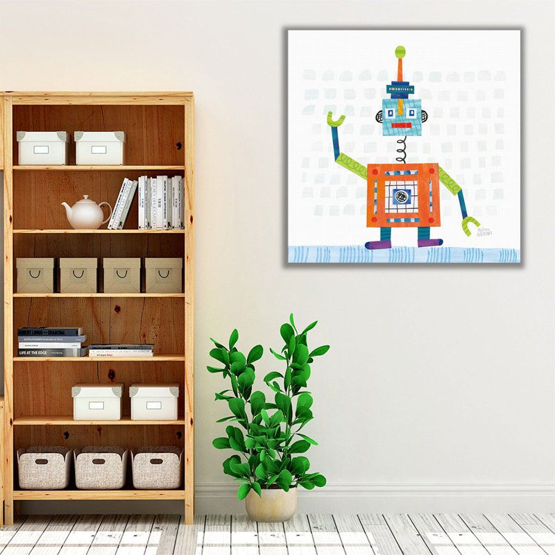 Robot Party III - reproduction d'art sur toile, H 20 po x l 20 po
