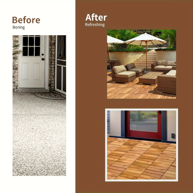 27 pièces de carrelage de patio à emboîtement 11,8 po x 11,8 po pour la terrasse de jardin