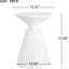 Table d'appoint d'intérieur/extérieur en marbre blanc texturé moucheté rétro, 39,4 cm x 53,3 cm (15,5 po x 21 po), idéale pour les petits espaces à la maison ou au bureau, couleur, largeur, profondeur, hauteur 53,3 cm (21 po), prête à l'emploi