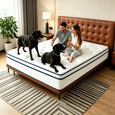 Knitted Fabric Cover Pocket Sprung Mattress Medium Firm Breathable Support Mattress 