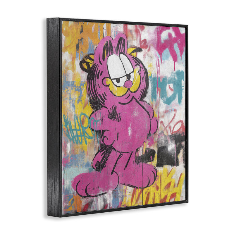Lazy Cat In City, Giclée encadrée noir minuit, H 20 po x l 16 po