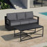 Modern Outdoor Combination 3-Seater Sofa and Iron Plate Coffee Table Set