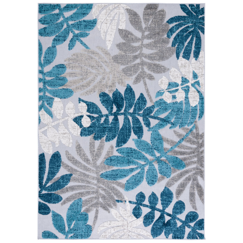 Langford Machine Woven Floral Indoor / Outdoor Area Rug, Rectangle 10' x 14'