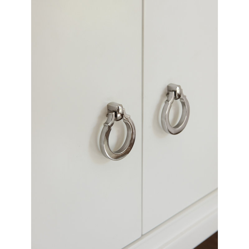 White Transitional Cedar Lake Sideboard with Nickel Hardware