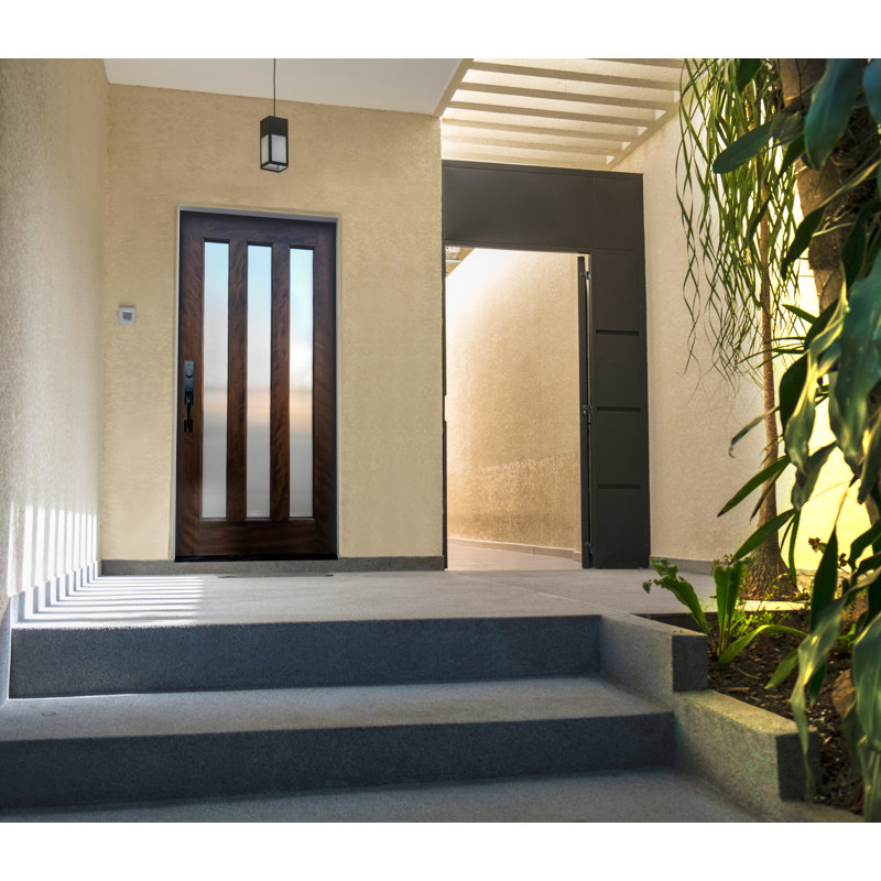 Porte d'entrée en acajou pré-suspendu