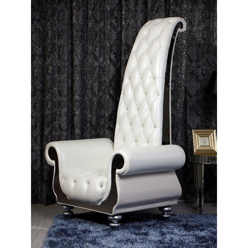 Kyrie Genuine Leather Club Chair, 72"H x 43"W x 42"D