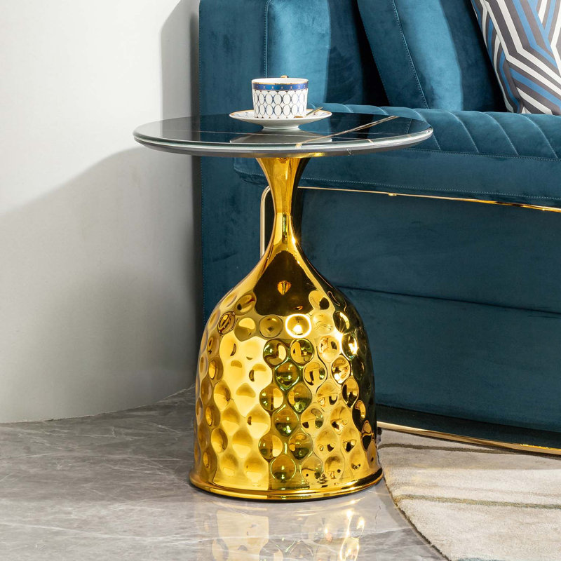 Table d'appoint pour canapé, table basse à plateau rond, table de chevet pour chambre / table de loisir, table à thé avec balcon pour l'après-midi / table décontractée