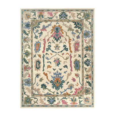 Rhett Vintage Floral Handmade New Zealand Wool Indoor Area Rug
