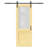 Solid Pine And Frosted Glass Sliding Barn Door With Installation Hardware Kit(No Assembly Required)-110162896