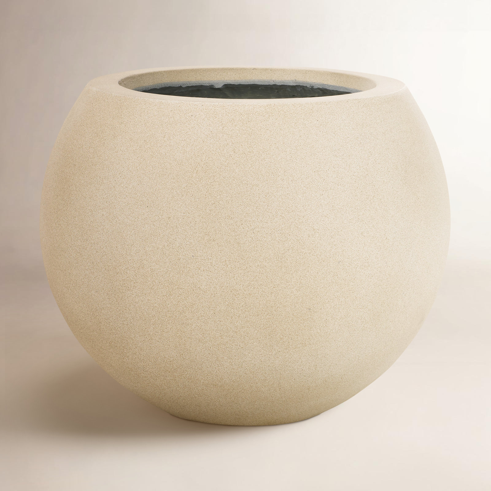 Mcgill Concrete Pot Planter, Beige, 12.7" H x 15.7" W x 15.7" D