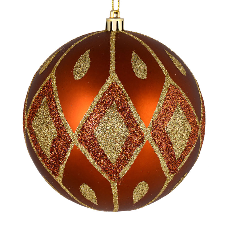 Ornement boule de diamant pailleté mat, Pervenche, H 4 po x l 4 po x P 4 po