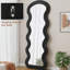 Miroir de plancher en flanelle pleine longueur avec support pour chambre à coucher à suspendre ou contre le mur noir