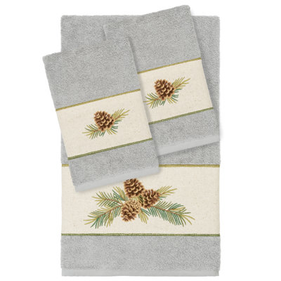 100% Turkish Cotton Pierre 3 Piece Embellished Towel Set