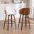 Mahtab Modern Set Of 2 Swivel Bar Stools With PU Upholstery And Wood Legs-963480641-963480653