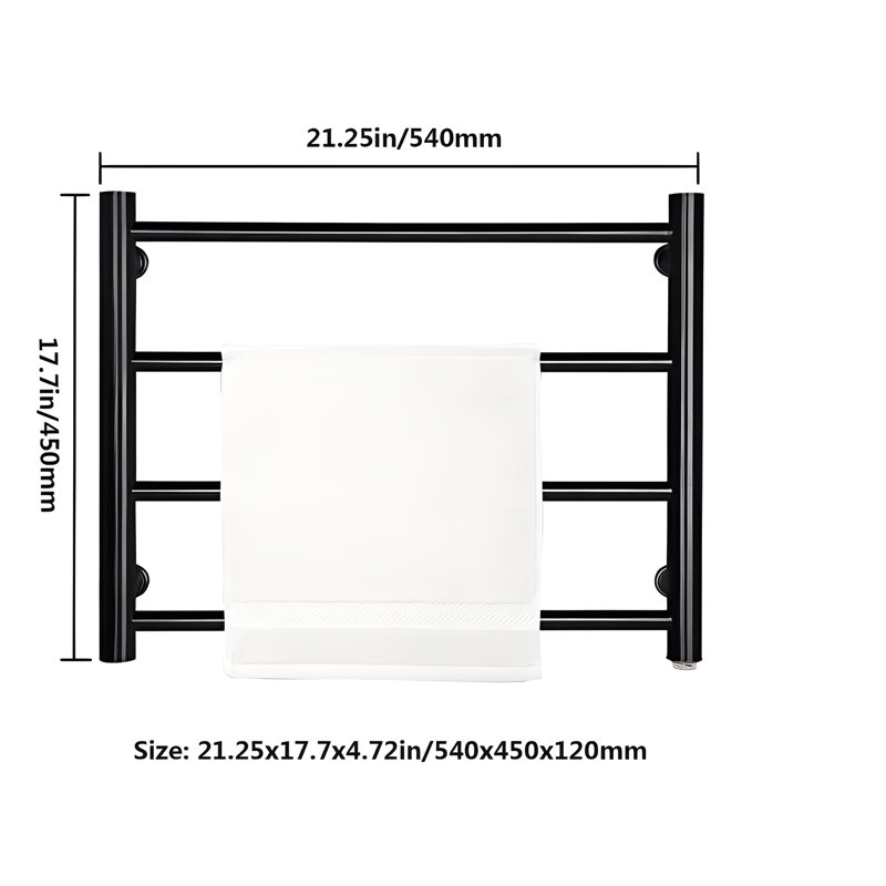 Porte-serviettes mural électrique noir Csa