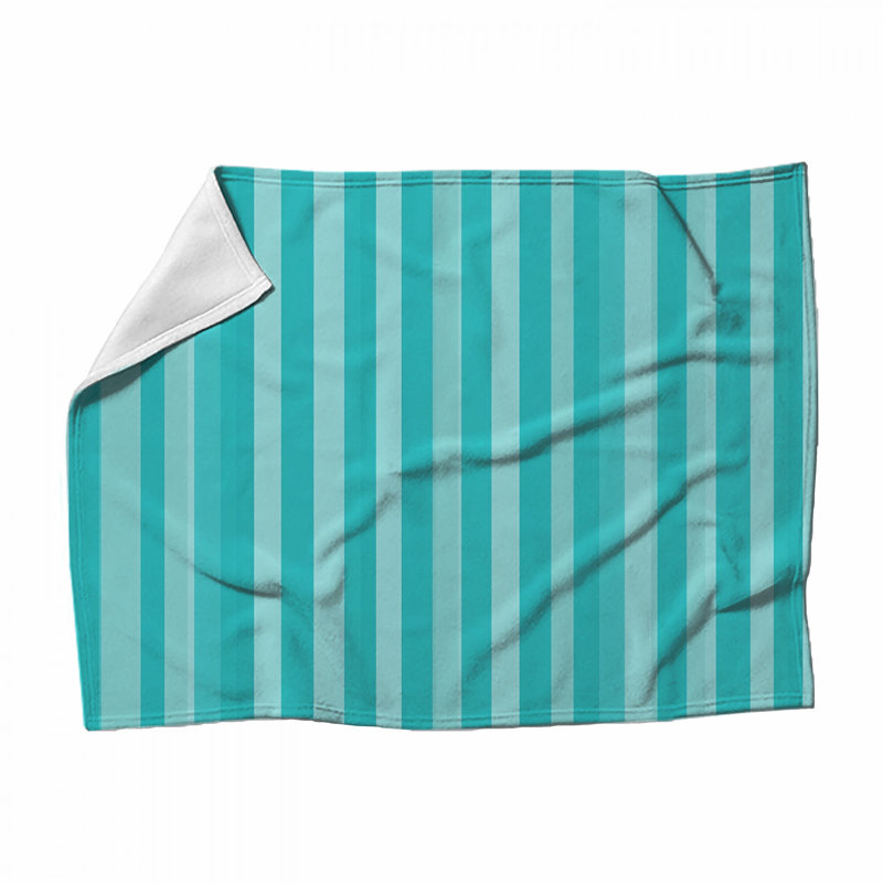 Jeté en molleton Stripes - Jeté à motif pour canapés ou lits, Bleu / bleu sarcelle rayé, L 60 po x l 51 po 