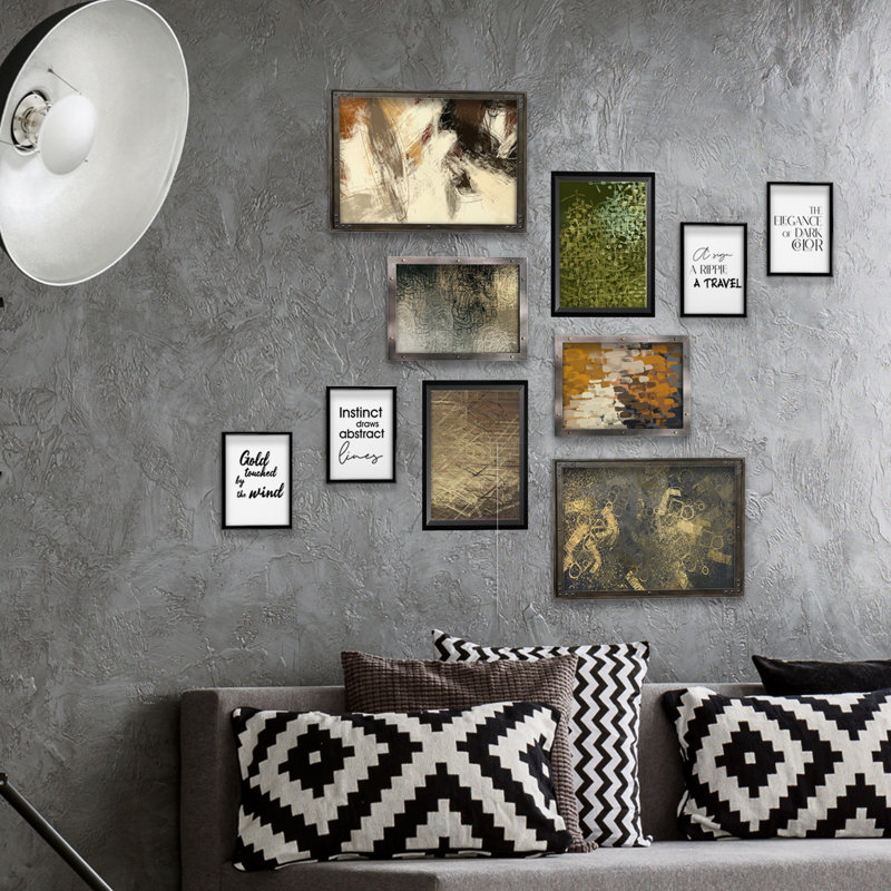 Giallobus - Set 10 Poster Da Parete - Raccolta Astratti Moderni 2 - Carta Patinata - | 2 X A3 42X30cm | 4 X A4 30X21cm | 4 X A5 21X15cm | - Senza CORNICI - Stampe Moderne Soggiorno