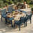Outdoor Dining Table for 4-6, 66.9" Patio HDPE Garden Table-1821631263