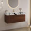 Meuble-lavabo suspendu contemporain Norelle 36 po en pierre frittée avec dessus en pierre frittée, lavabo en céramique et rangement à fermeture douce-135784658