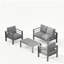 4-Piece Modern Aluminum Patio Conversation Set,  4-Seat Outdoor Sofa with  Thick Dark Gray Cushions & Gray Frame and Coffee Table