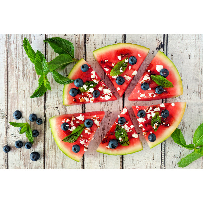 Watermelon Pizza by Jenifoto - Wrapped Canvas Print, 20cm H x 30cm W