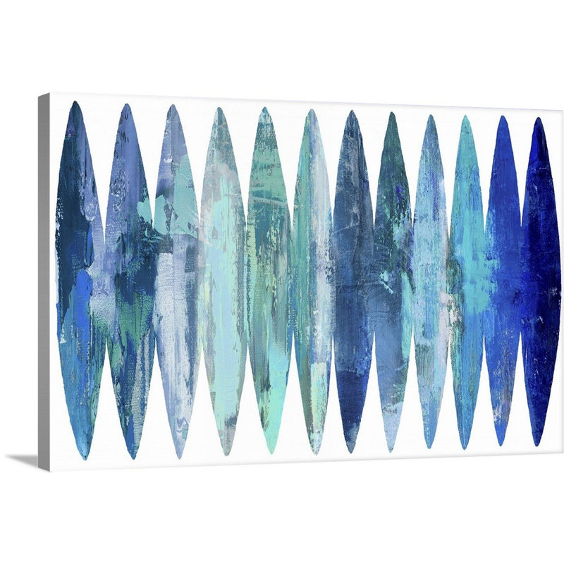 «Abstract Surfboard Blues» par David Moore - reproduction d'art, Toile tendue, H 24 po x l 36 po, Sans cadre