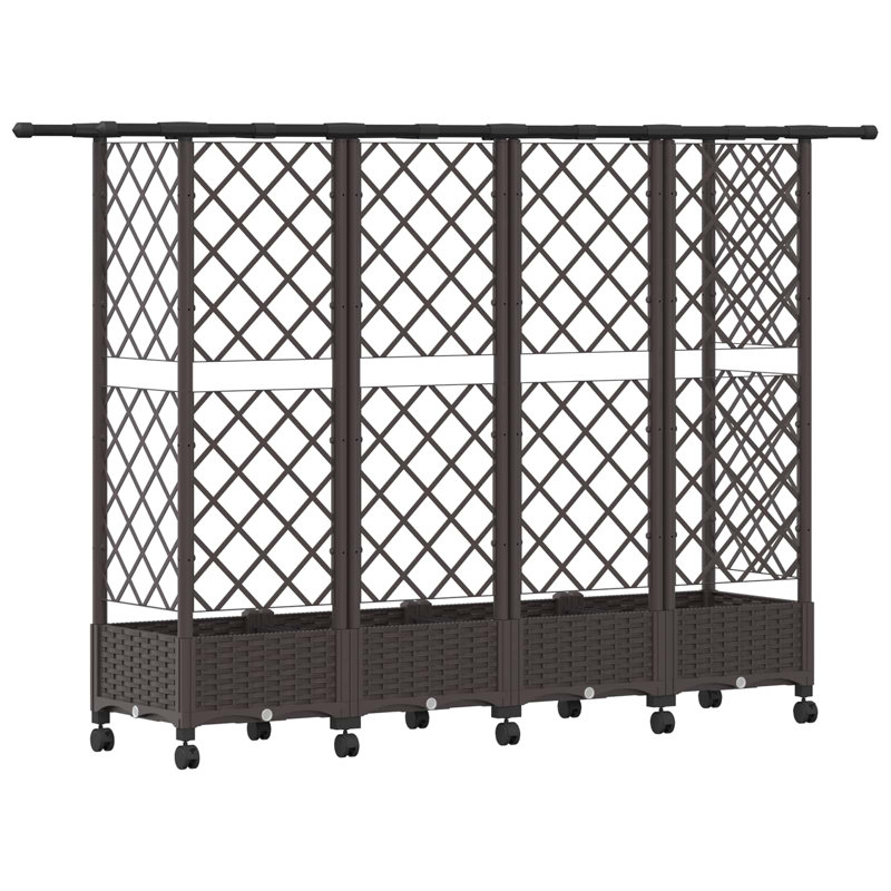 Raised Garden Bed, 127cm H x 202.5cm W x 40cm D, Brown