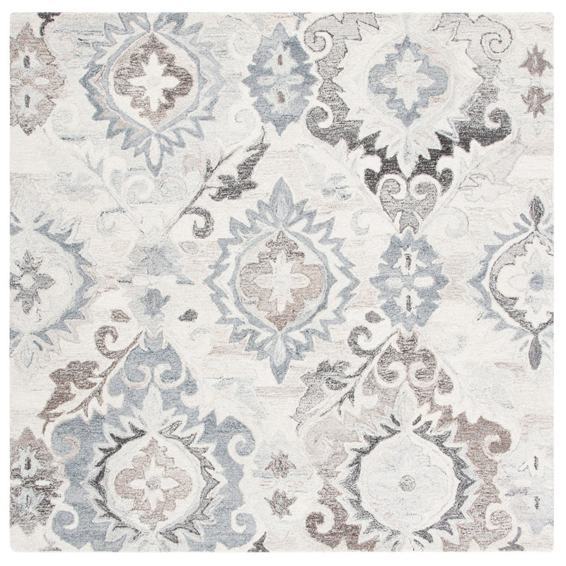 Kirkwood Hand Tufted Wool And Cotton With Latex Oriental Rug, Square 4'