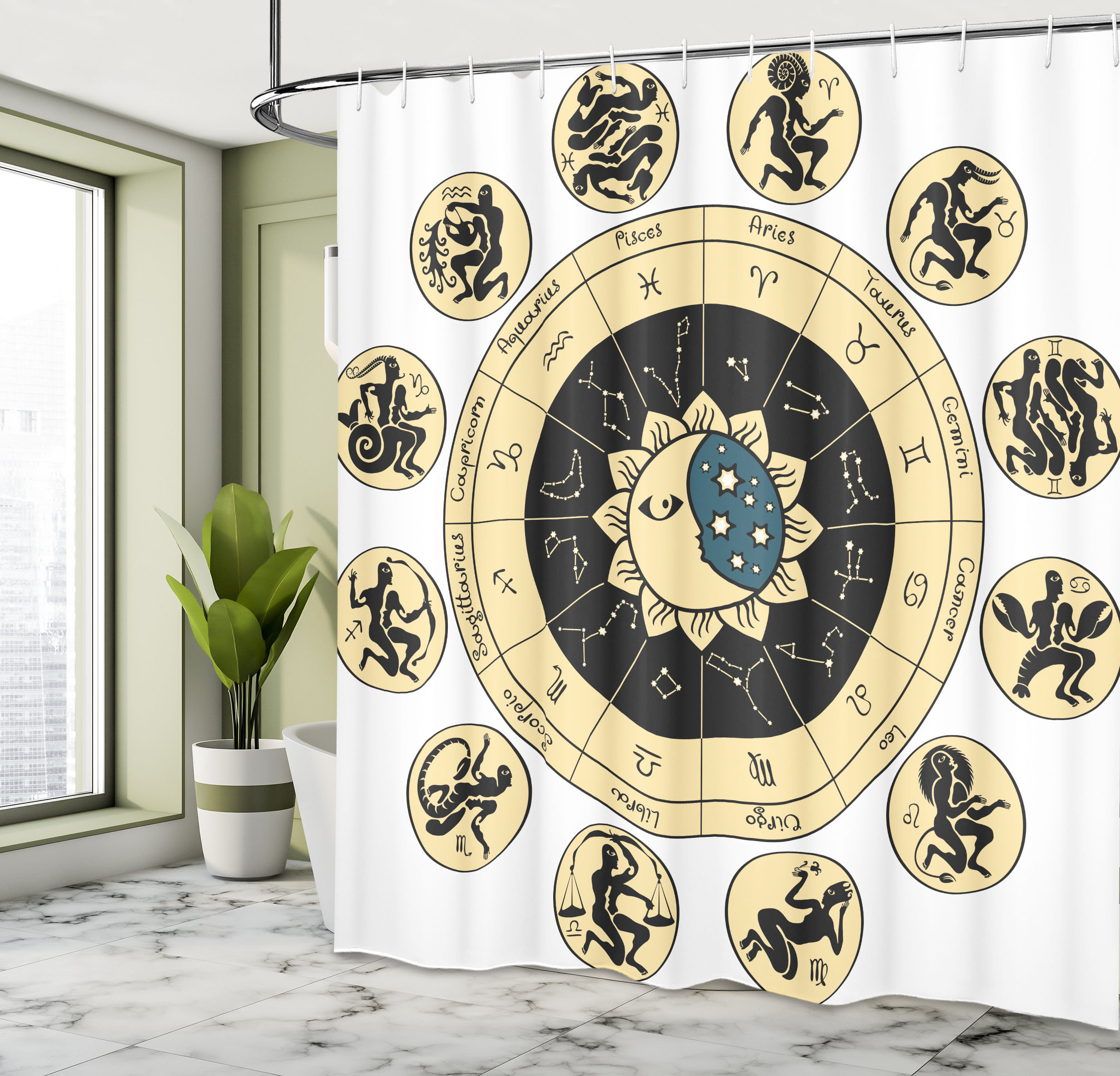 East Urban Home Astrology Shower Curtain Zodiac Chart 33744 Wayfair