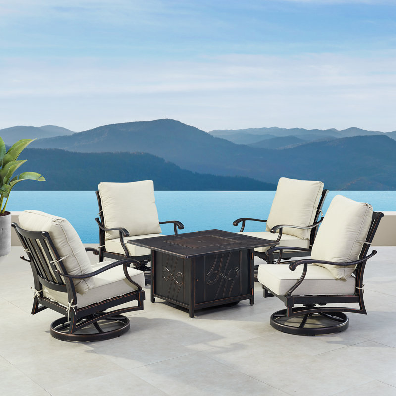 Makalah Outdoor 5 - Piece Conversation Set, Light Gray