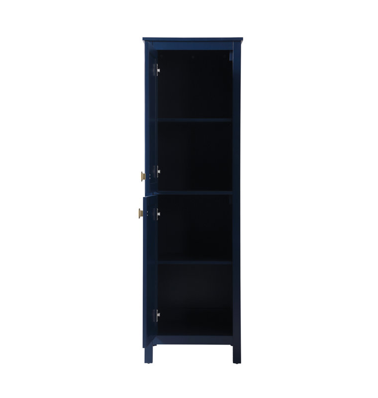 Rangement pour salle de bain Destinymarie, Bleu / doré, H 65 po x l 20 po x P 22 po