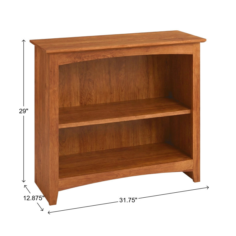 Malani 36" H Solid Wood Classic Bookcase, Golden Pecan, (2 Shelves) 29"H x 31.75"W x 12.875"D