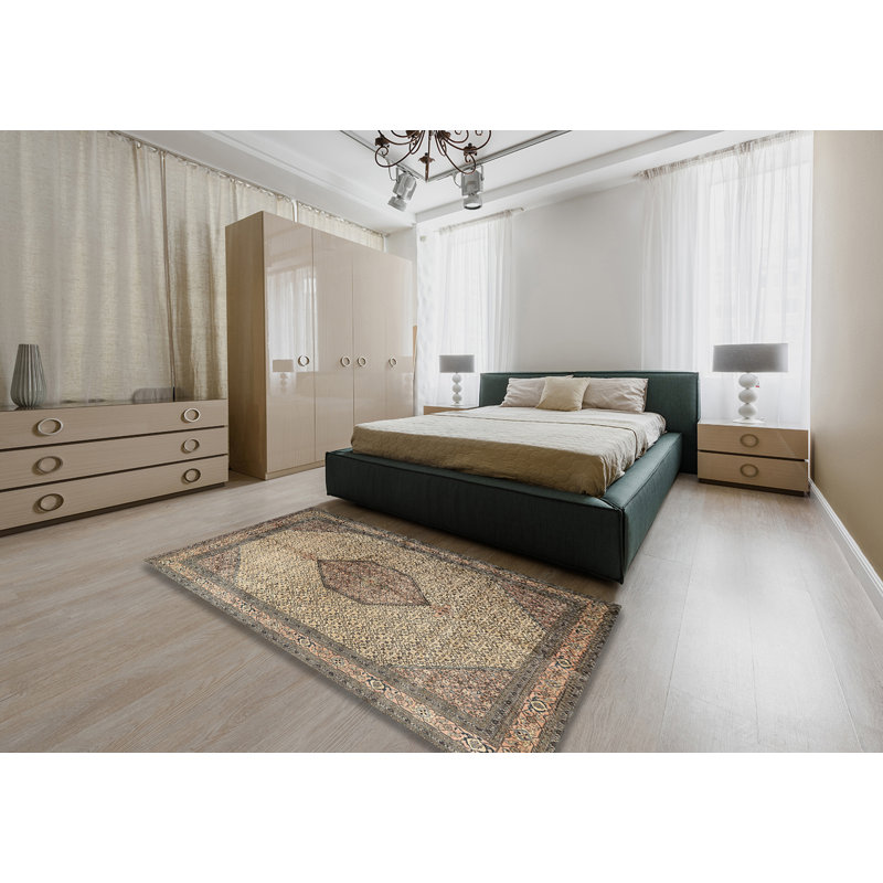 Tapis beige Southwestern, Rectangle 6 pi x 9 pi