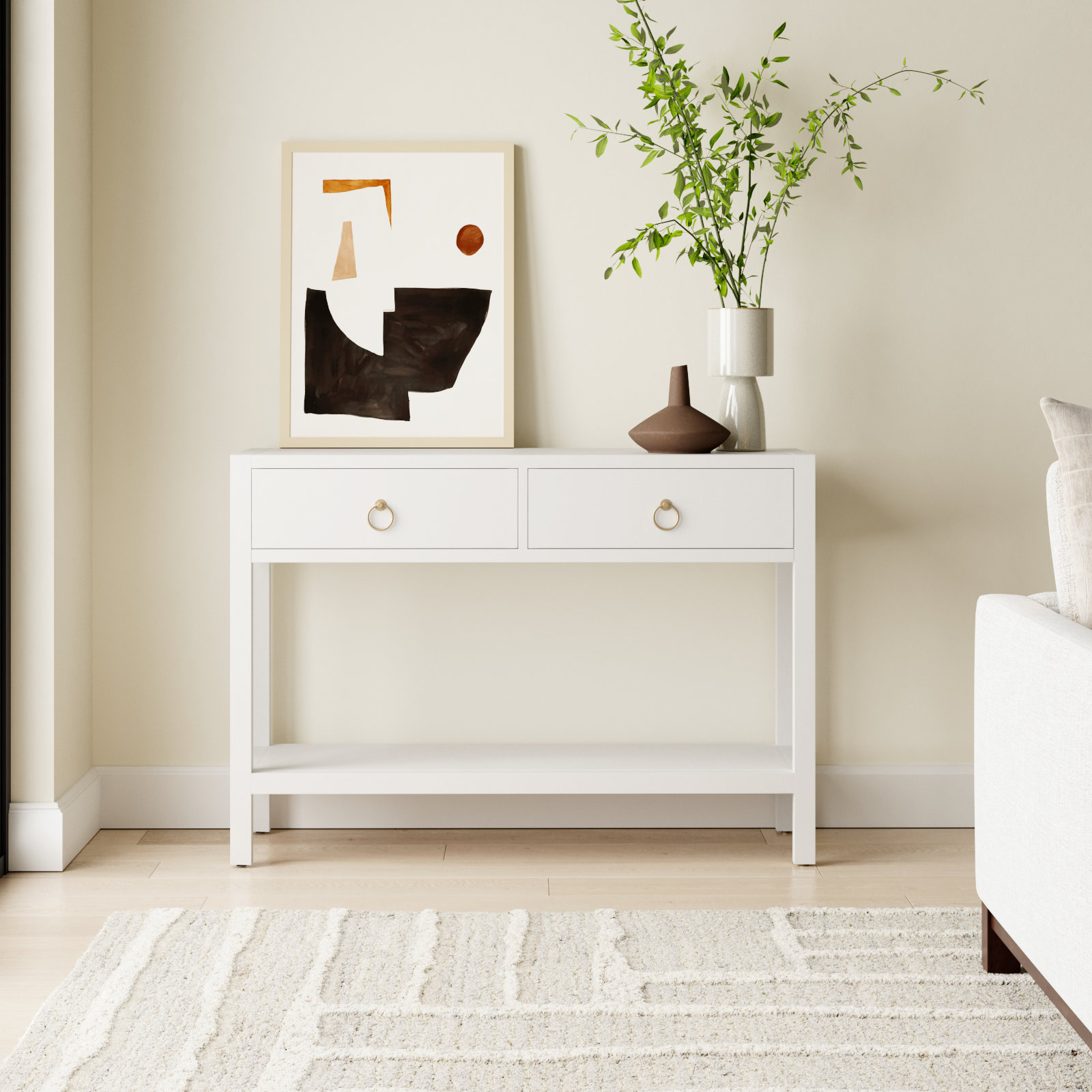 Elin 44" Console Table, White