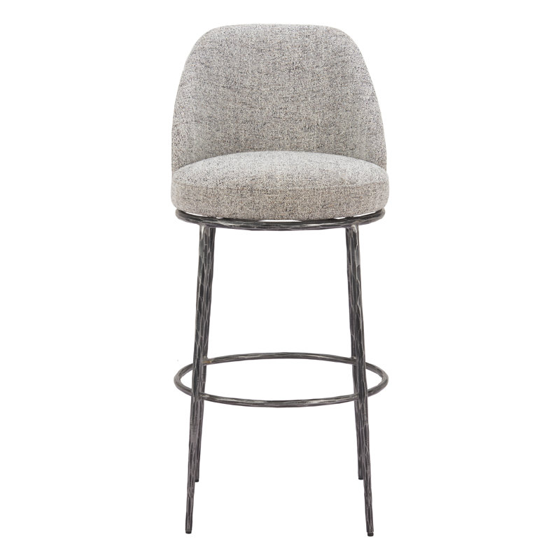 Tabouret de bar pivotant Crush, Gris / Noir, Tabouret de bar (hauteur de siège 31,5 po)