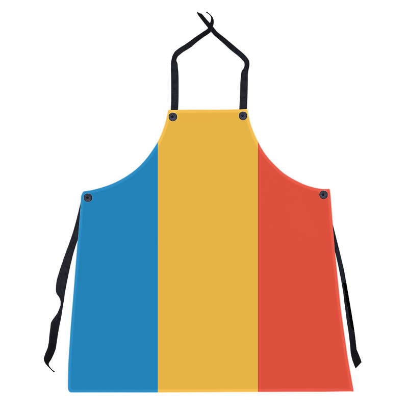 No Pattern Bib Apron, Basketball Blue/Yellow/Basketballet