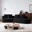 Canapé modulaire rembourré 4 places moderne, canapé incurvé en chenille de 112 pouces avec coussins décoratifs, texture douce et lisse, support en mousse haute résilience, siège spacieux sans nuage pour le cinéma-2063013636-2063013635