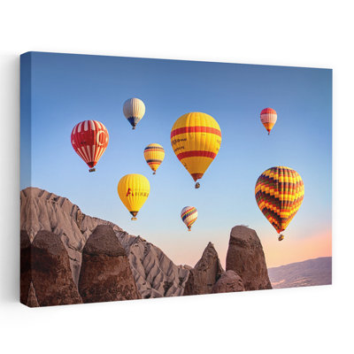 Cappadocia Hot Air Balloons Colorful Peaceful Vibrant Landscape Nature Wall Art Print 1 Piece Wrapped Canvas Wall Art
