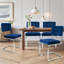 Ensemble de 4 chaises de salle à manger en velours Mercer41, style Mid-Century