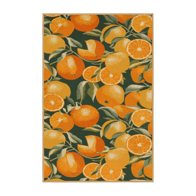 Washable Orangequat Fruits Area Rug