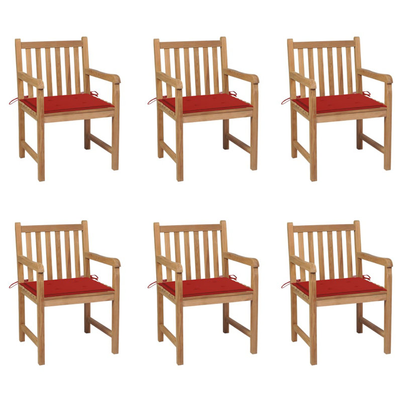 Chaise de patio avec coussin Dorathy, Rouge