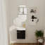 Meuble-lavabo de salle de bain avec lavabo et support de rangement-927664185