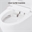 Compartiment de toilette intelligent avec buse autonettoyante, toilette compacte haut de gamme à double chasse 1 / 1,28 GPF, toilette sans réservoir avec capteur de pied, veilleuse blanche, commande à bouton, chasse d'eau en cas de panne de courant, fe