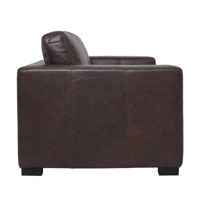Argento Leather Love Seat , Dark Brown