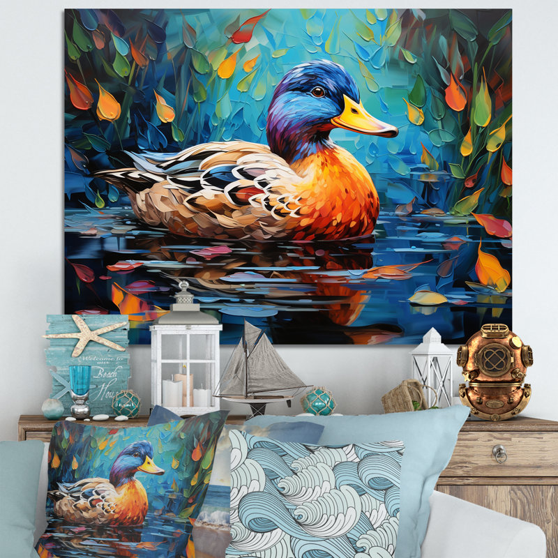 Fauve canard II, art mural, Toile tendue, H 30 po x l 40 po x P 1,5 po