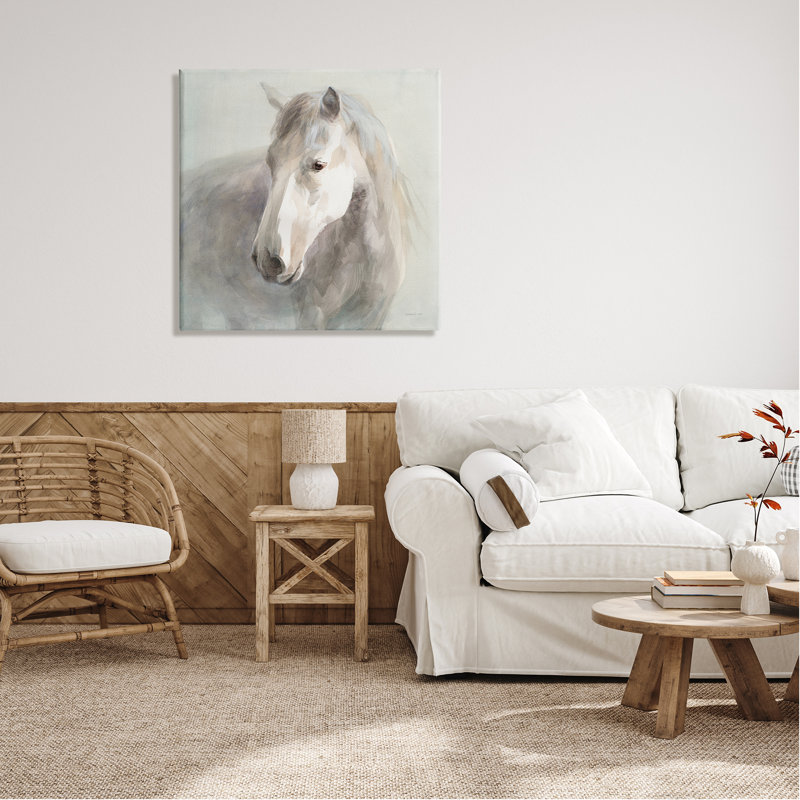 "Stupell Industries White Horse", peinture sur toile par Danhui Nai, H 30 po x l 30 po x P 1,5 po